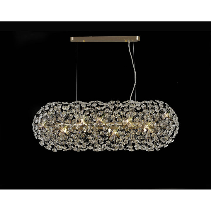 Nelson Lighting NL87779 | Paris Linear Pendant | French Gold & Clear Crystal