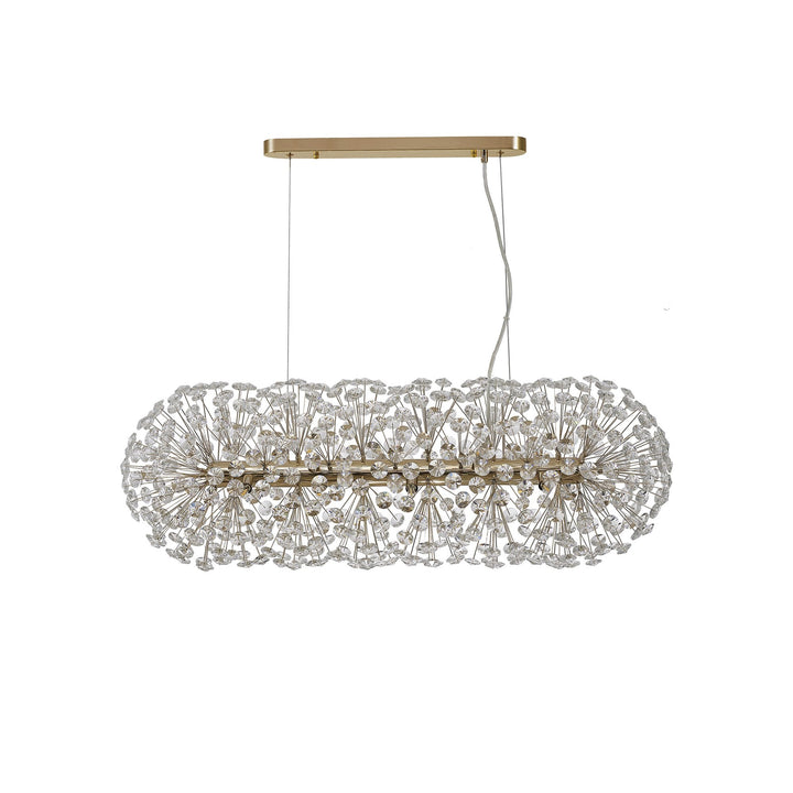 Nelson Lighting NL87779 | Paris Linear Pendant | French Gold & Clear Crystal