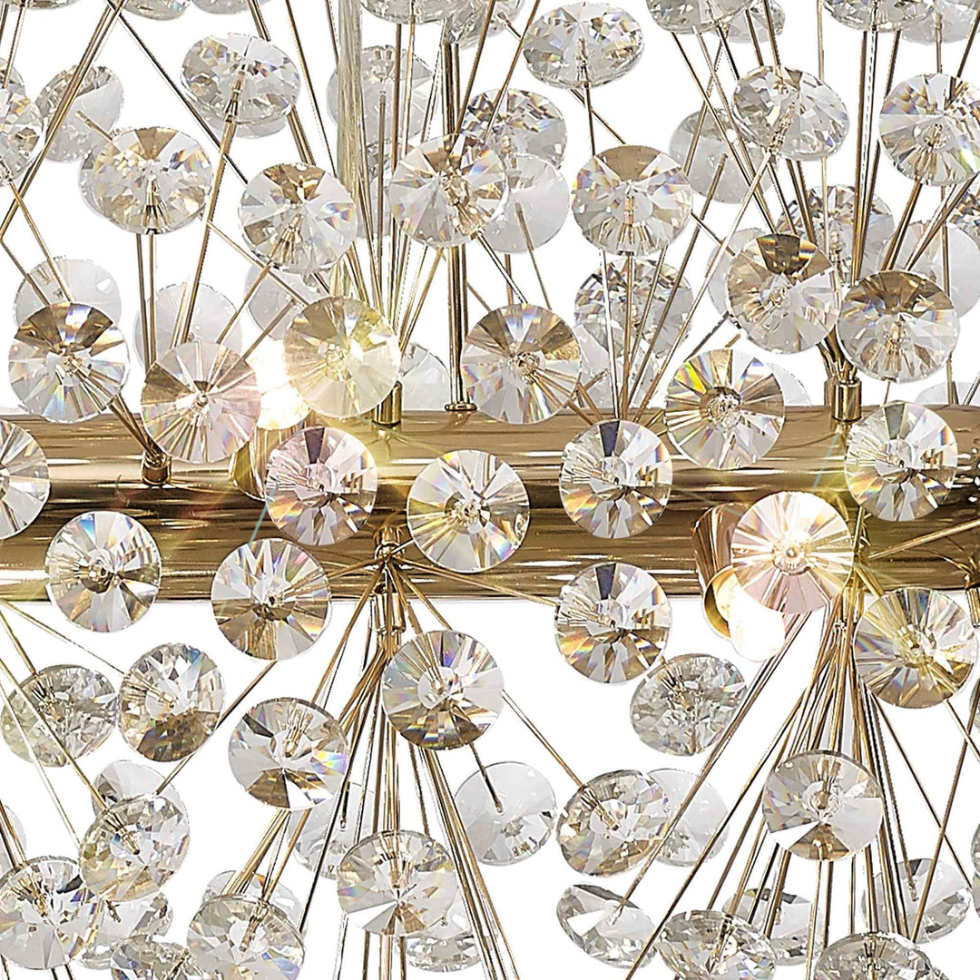 Nelson Lighting NL87779 | Paris Linear Pendant | French Gold & Clear Crystal