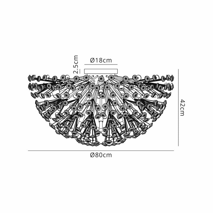 Nelson Lighting NL99729 Paris 21 Light Ceiling Light Polished Chrome Crystal