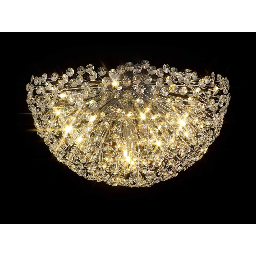 Nelson Lighting NL99729 Paris 21 Light Ceiling Light Polished Chrome Crystal