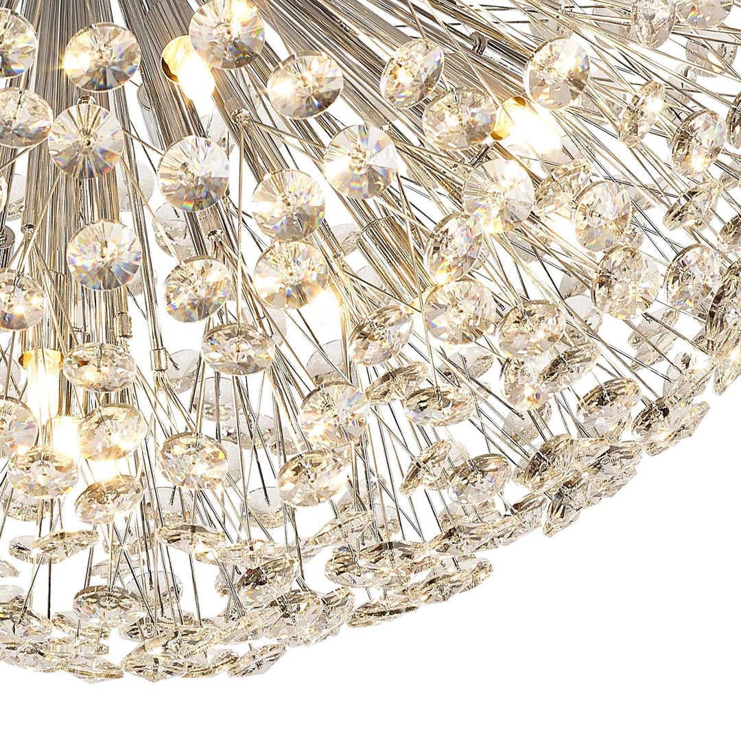 Nelson Lighting NL99729 Paris 21 Light Ceiling Light Polished Chrome Crystal