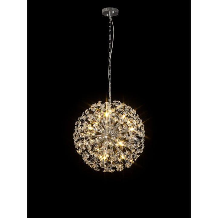 Nelson Lighting NL99749 Paris 12 Light Pendant Polished Chrome Crystal