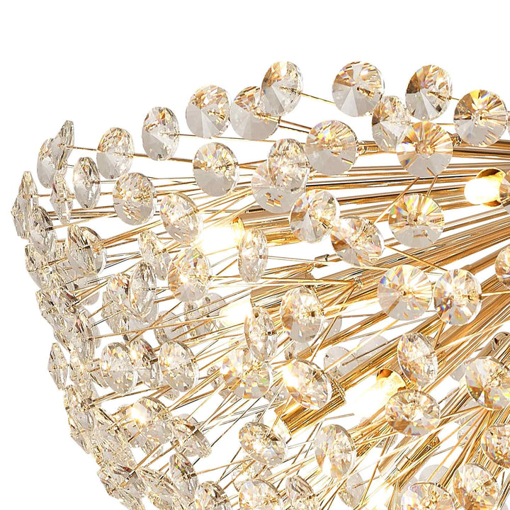 Nelson Lighting NL99819 Paris 21 Light Ceiling Light French Gold Crystal