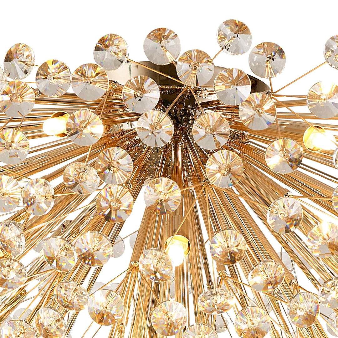 Nelson Lighting NL99819 Paris 21 Light Ceiling Light French Gold Crystal