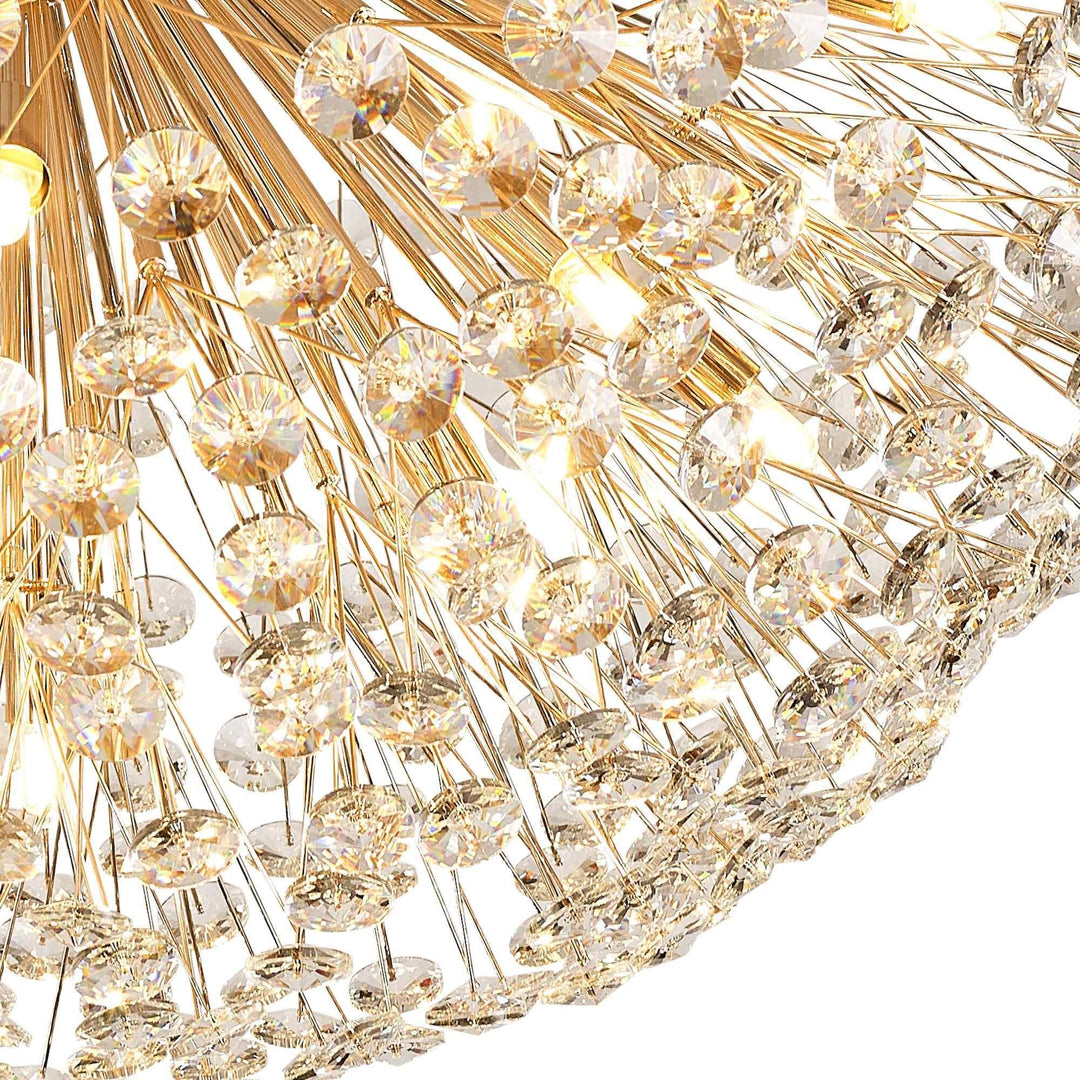 Nelson Lighting NL99819 Paris 21 Light Ceiling Light French Gold Crystal