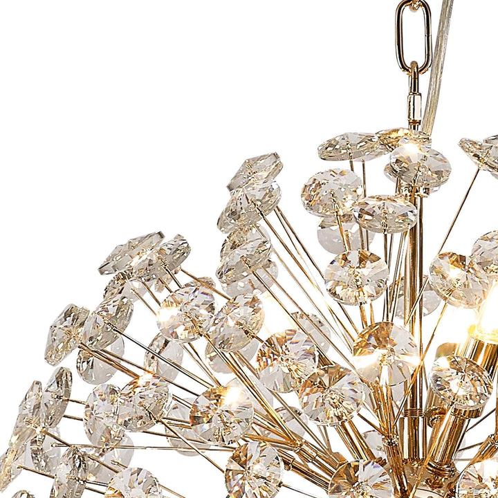 Nelson Lighting NL99829 Paris 9 Light Pendant French Gold Crystal