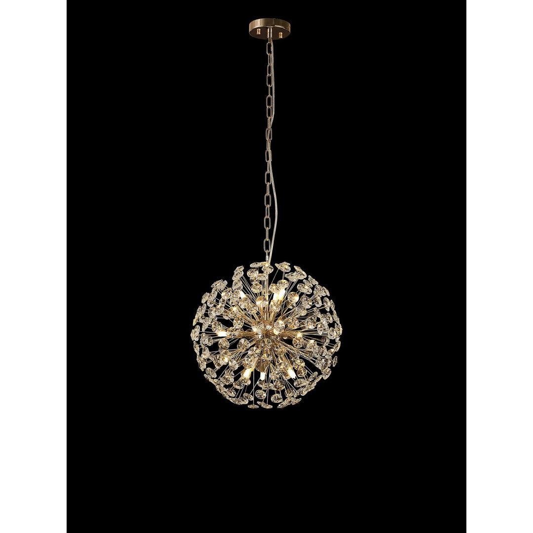 Nelson Lighting NL99829 Paris 9 Light Pendant French Gold Crystal