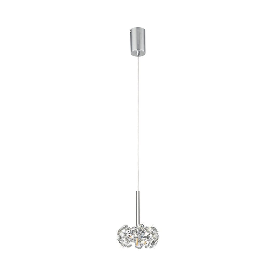 Nelson Lighting NLK04909 Paris 1 Light Pendant Polished Chrome Crystal