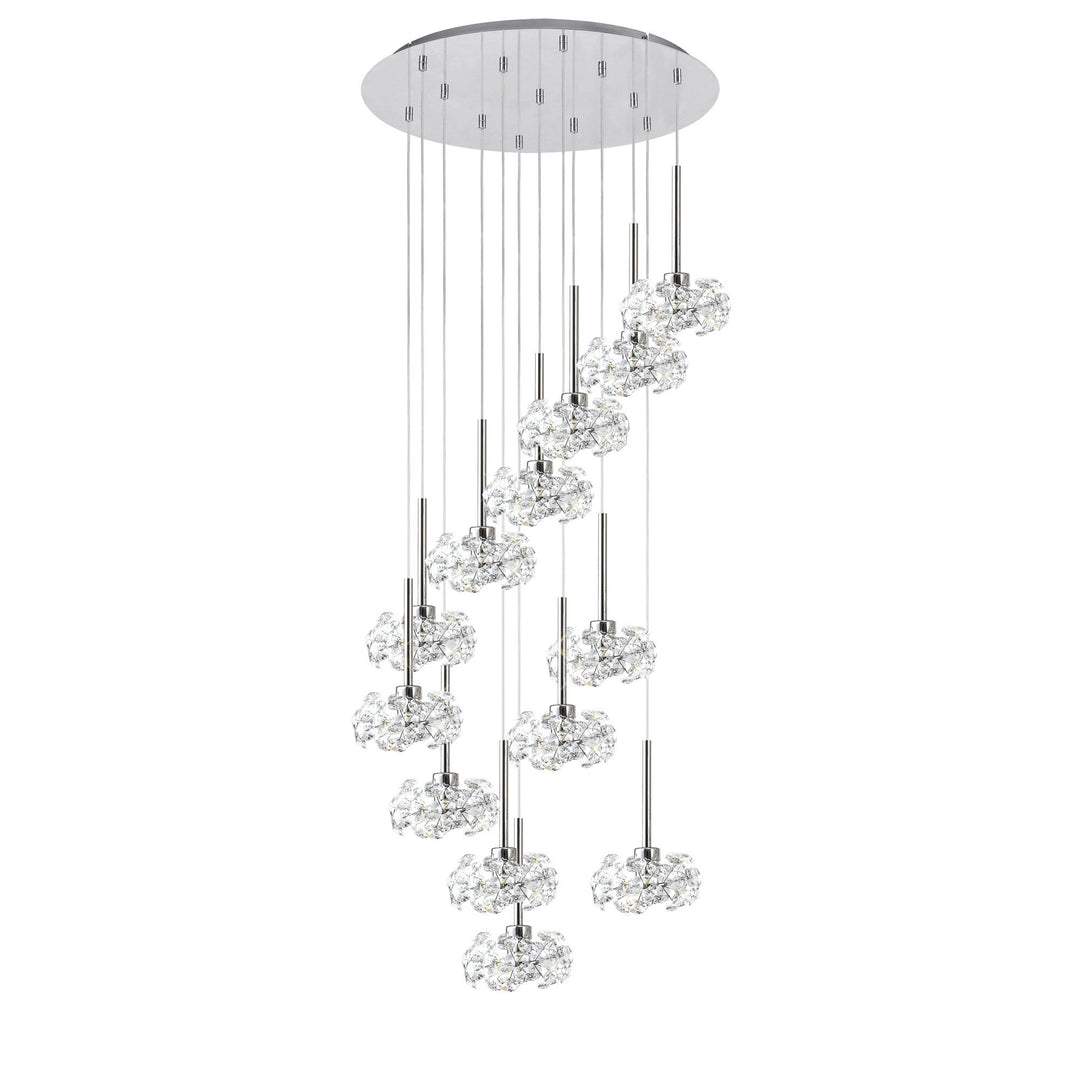 Nelson Lighting NLK04969 Paris 13 Light Round Pendant Polished Chrome Crystal