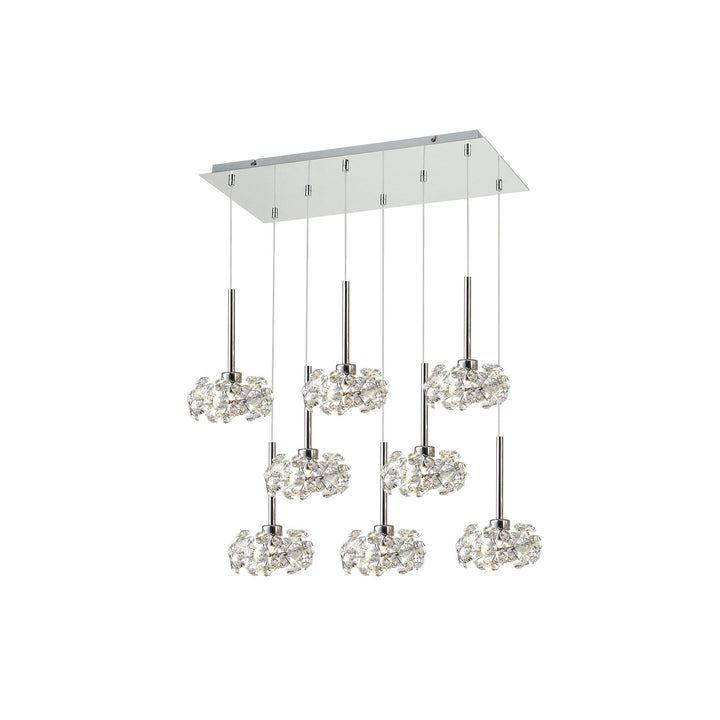 Nelson Lighting NLK04979 Paris 8 Light Pendant Polished Chrome Crystal