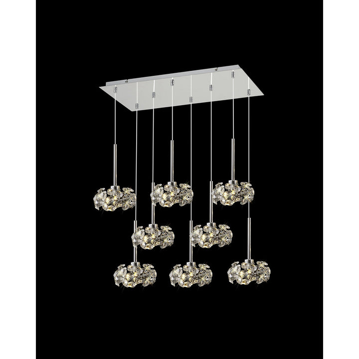 Nelson Lighting NLK04979 Paris 8 Light Pendant Polished Chrome Crystal