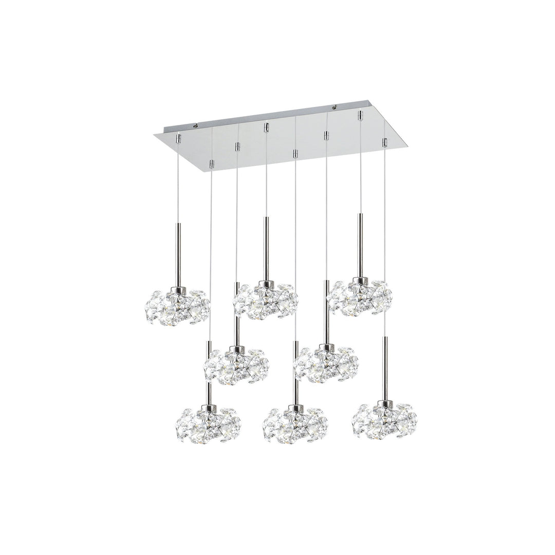 Nelson Lighting NLK04979 Paris 8 Light Pendant Polished Chrome Crystal