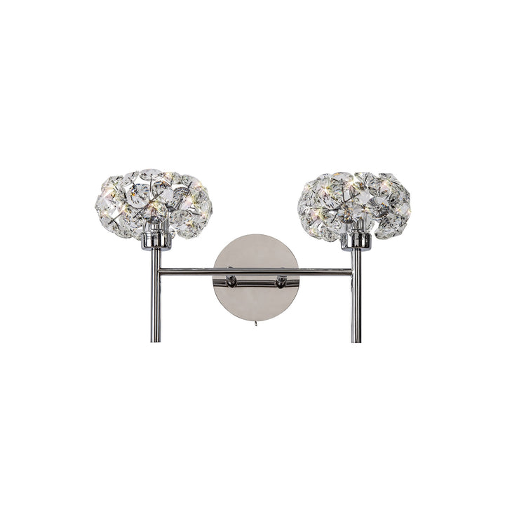 Nelson Lighting NLK05059 Paris 2 Light Wall Light Polished Chrome Crystal