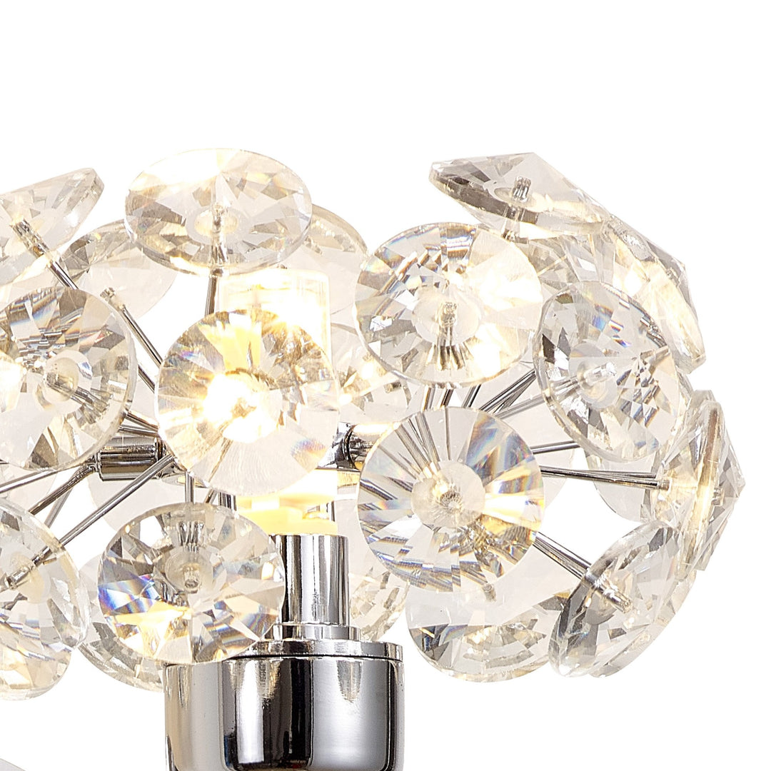 Nelson Lighting NLK05089 Paris  1 Light Wall Light Polished Chrome Crystal