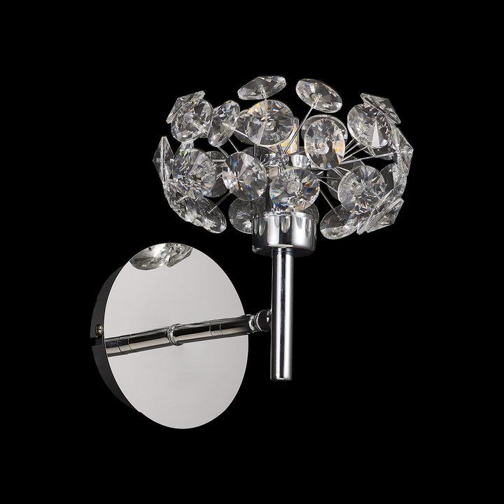 Nelson Lighting NLK05089 Paris  1 Light Wall Light Polished Chrome Crystal