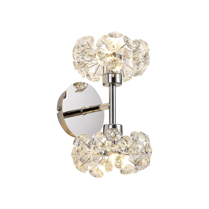 Nelson Lighting NLK05099 Paris 2 Light Wall Light Polished Chrome Crystal