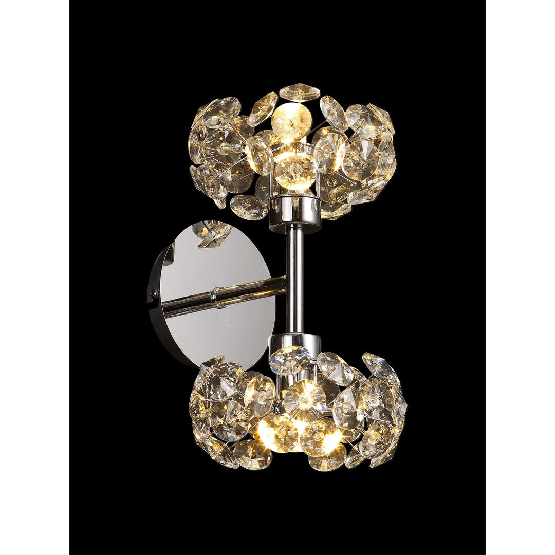 Nelson Lighting NLK05099 Paris 2 Light Wall Light Polished Chrome Crystal