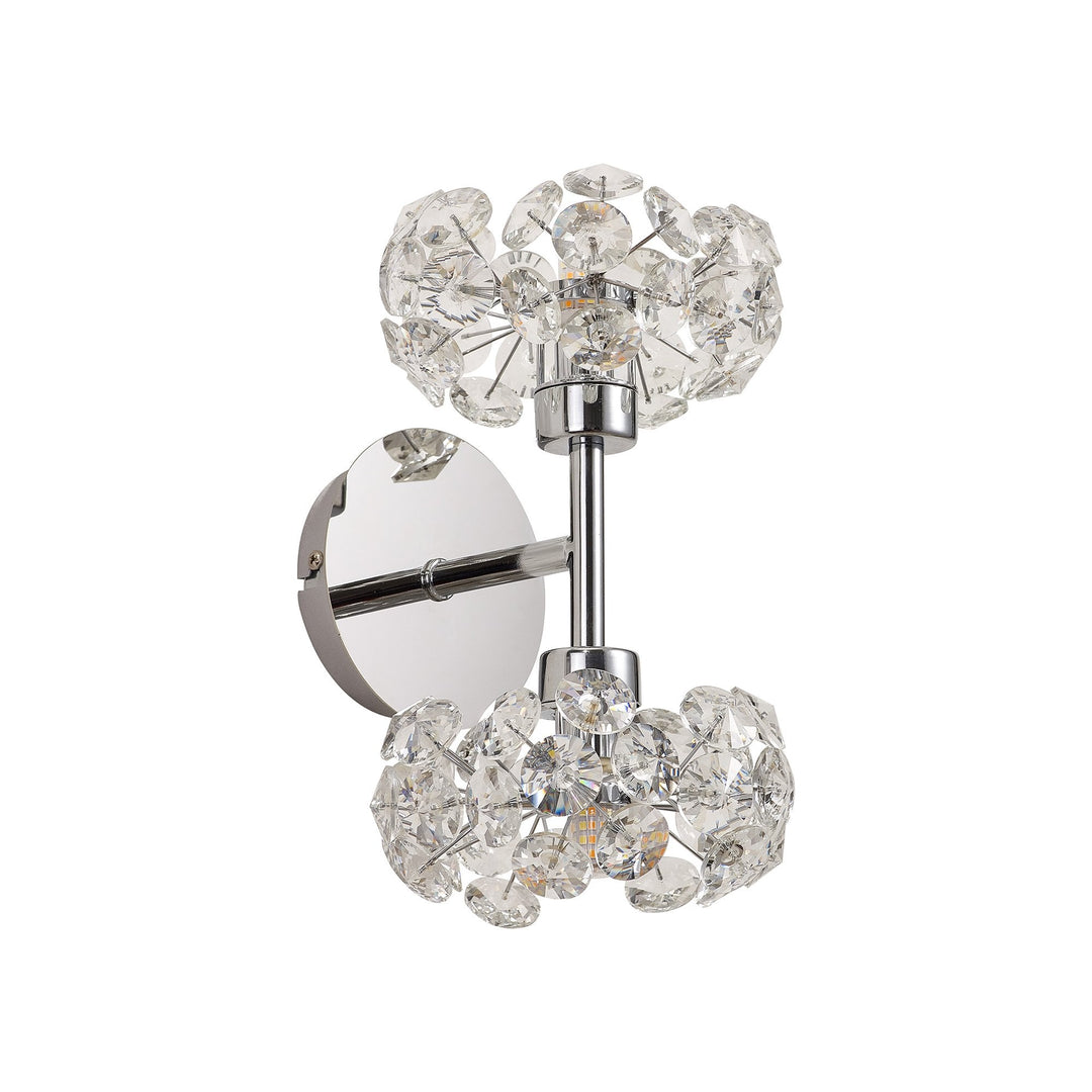 Nelson Lighting NLK05099 Paris 2 Light Wall Light Polished Chrome Crystal