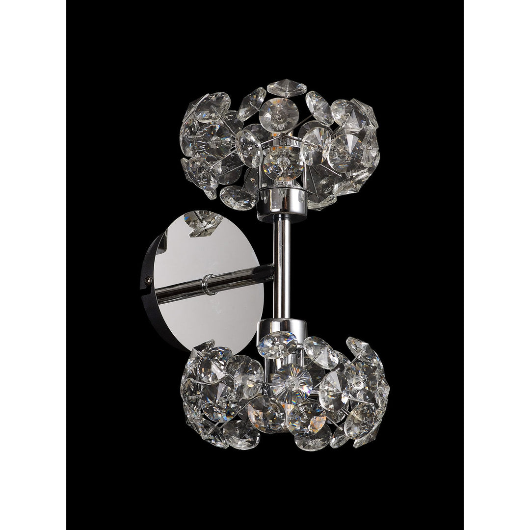 Nelson Lighting NLK05099 Paris 2 Light Wall Light Polished Chrome Crystal