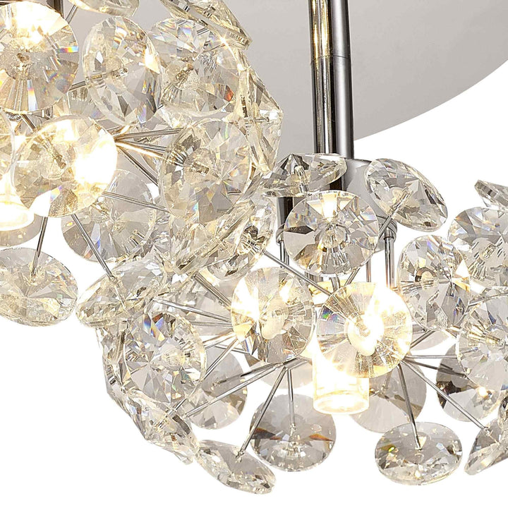 Nelson Lighting NLK05109 Paris 3 Light Flush Ceiling Light Polished Chrome Crystal