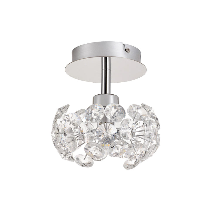 Nelson Lighting NLK05149 Paris 1 Light Flush Ceiling Light Polished Chrome Crystal