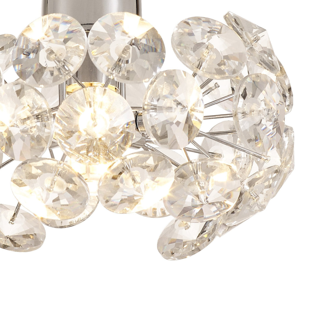 Nelson Lighting NLK05149 Paris 1 Light Flush Ceiling Light Polished Chrome Crystal