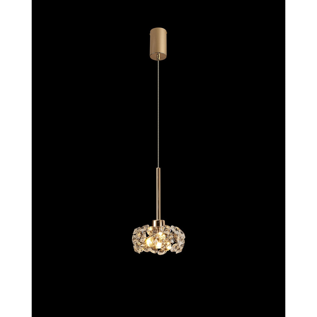 Nelson Lighting NLK08879 Paris 1 Light Pendant French Gold Crystal