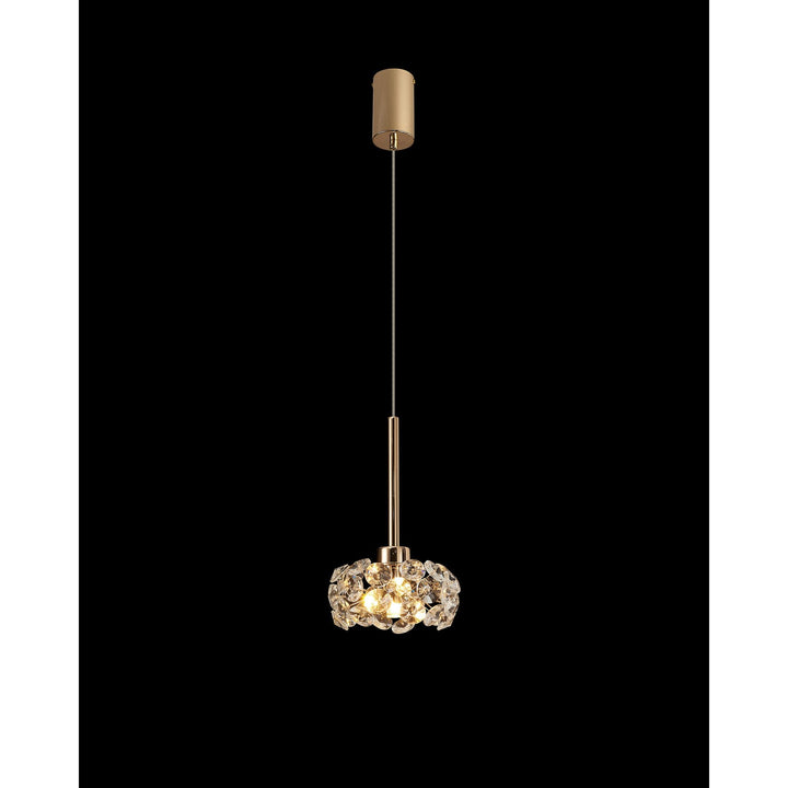 Nelson Lighting NLK08879 Paris 1 Light Pendant French Gold Crystal