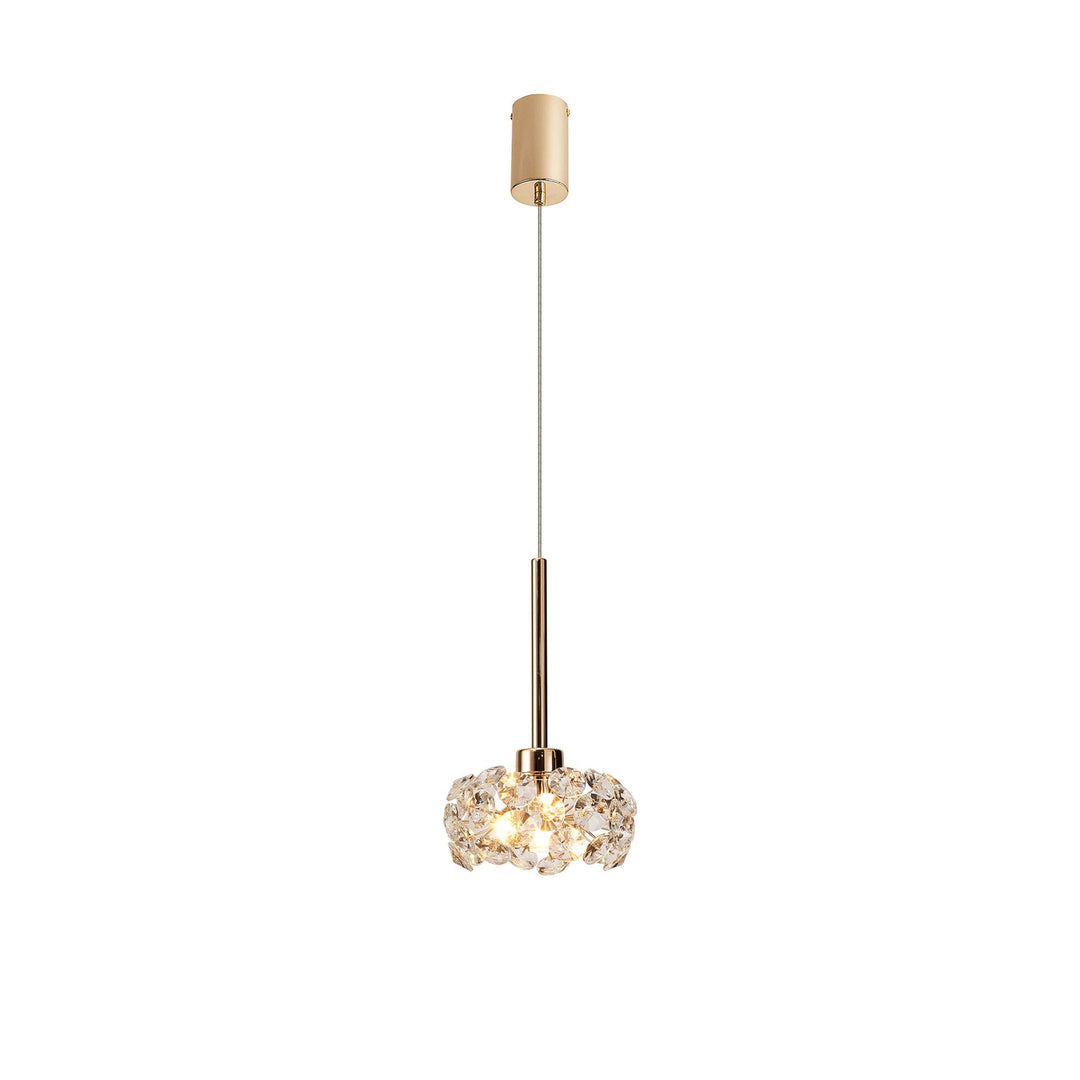 Nelson Lighting NLK08879 Paris 1 Light Pendant French Gold Crystal