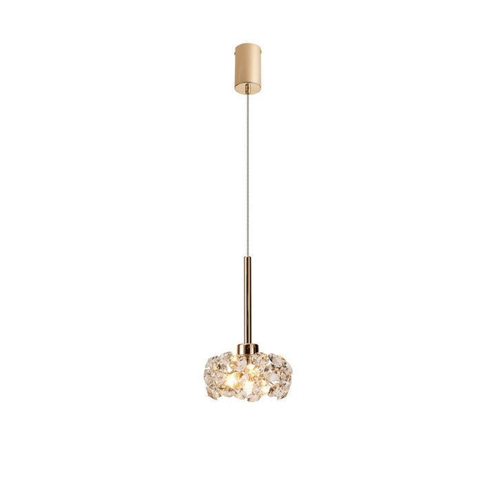 Nelson Lighting NLK08879 Paris 1 Light Pendant French Gold Crystal