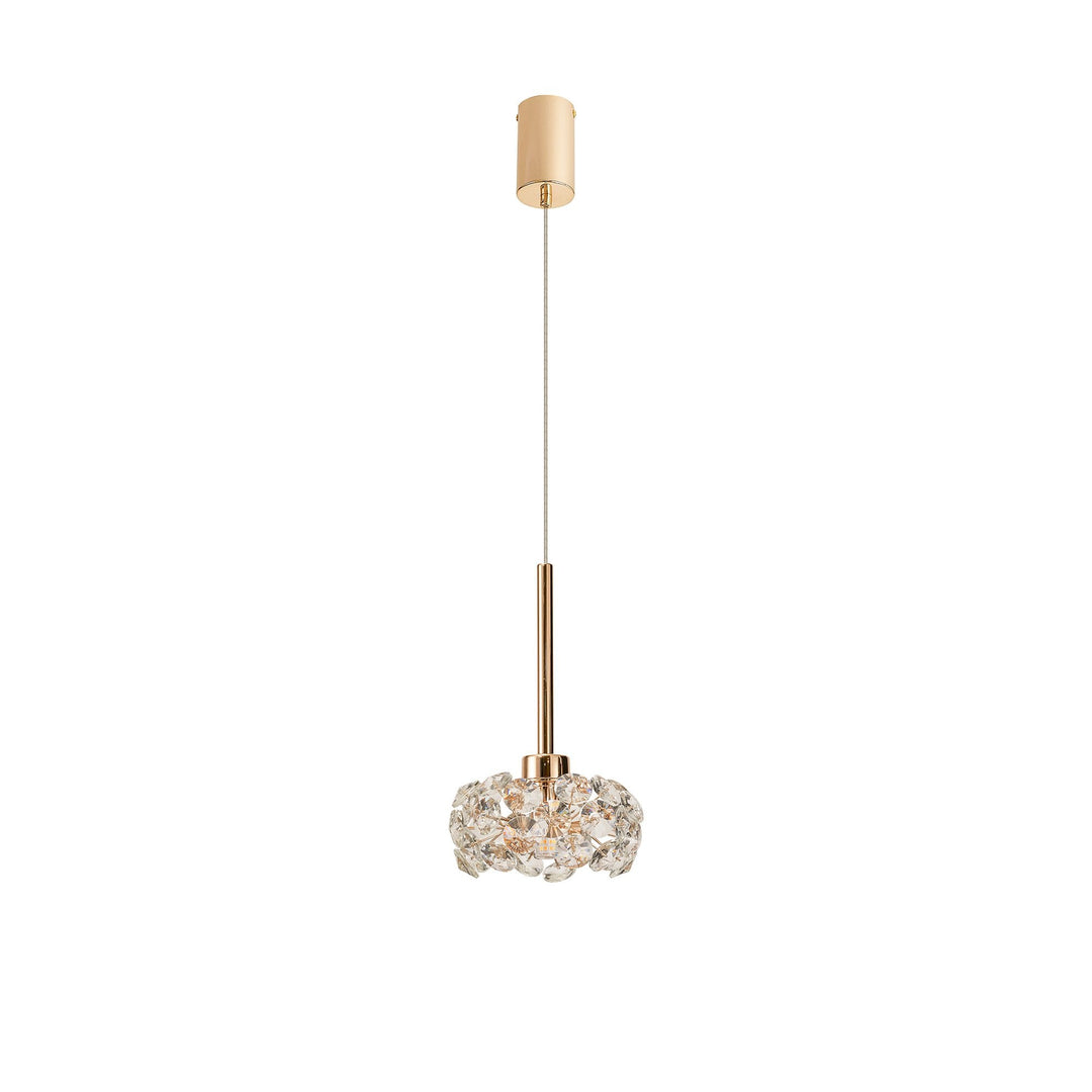 Nelson Lighting NLK08879 Paris 1 Light Pendant French Gold Crystal