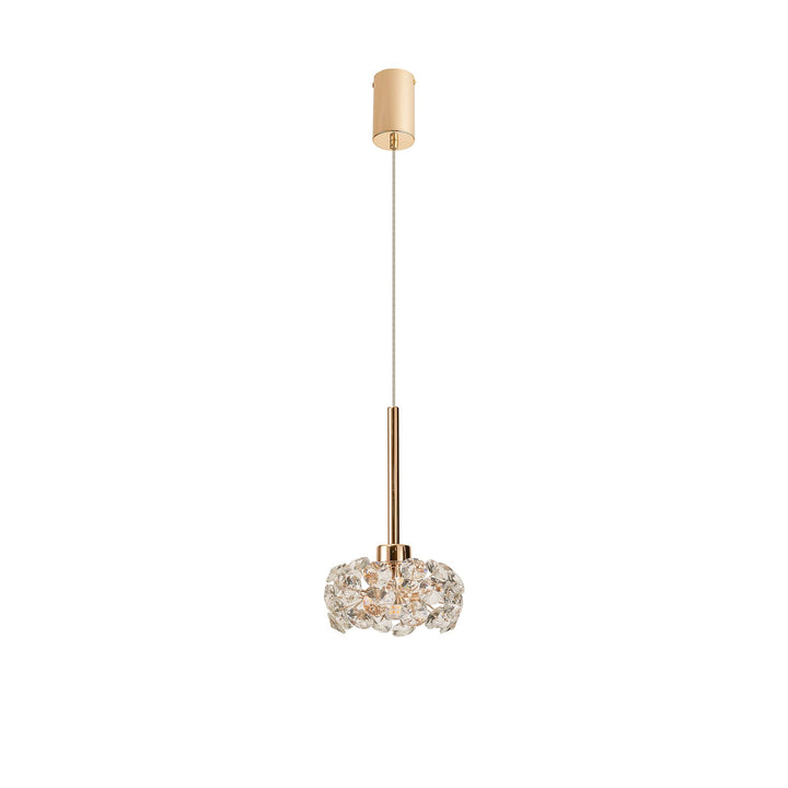 Nelson Lighting NLK08879 Paris 1 Light Pendant French Gold Crystal