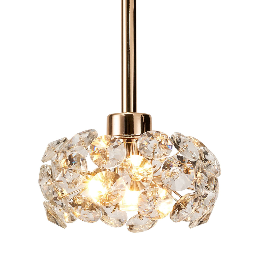 Nelson Lighting NLK08879 Paris 1 Light Pendant French Gold Crystal