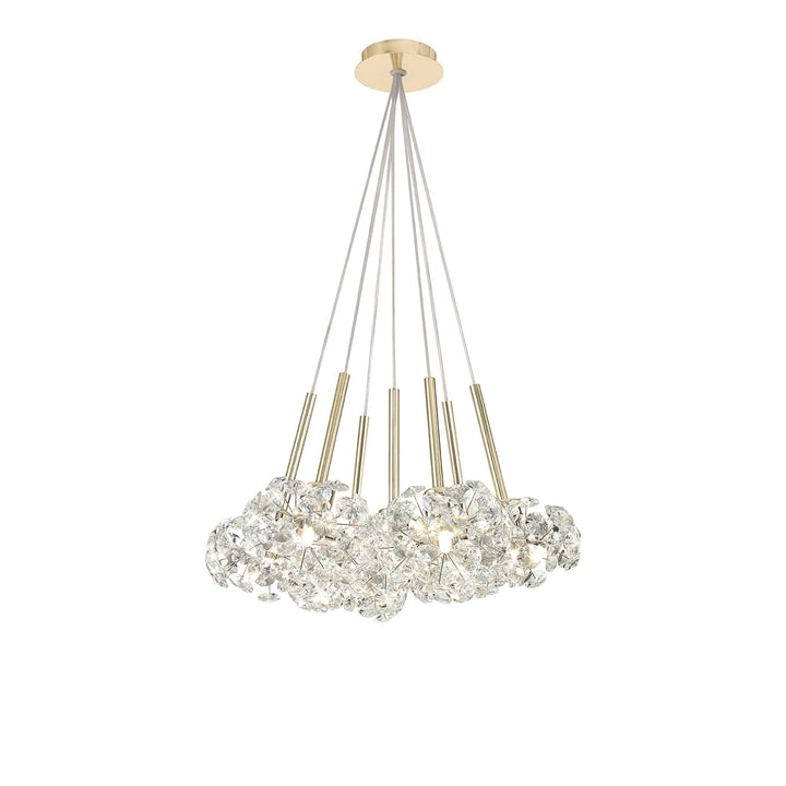 Nelson Lighting NLK08889 Paris  7 Light Cluster Pendant French Gold Crystal