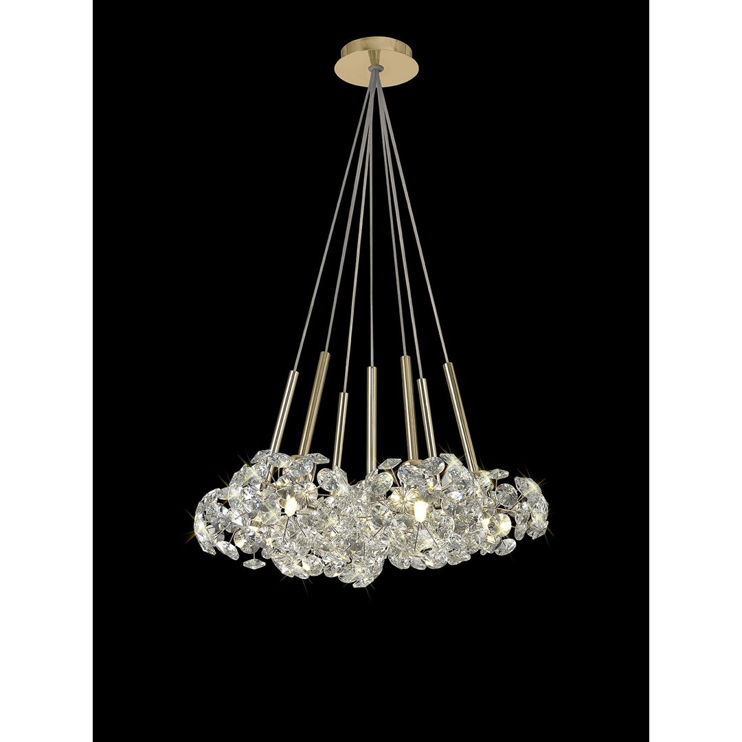 Nelson Lighting NLK08889 Paris  7 Light Cluster Pendant French Gold Crystal