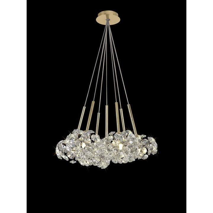 Nelson Lighting NLK08889 Paris  7 Light Cluster Pendant French Gold Crystal