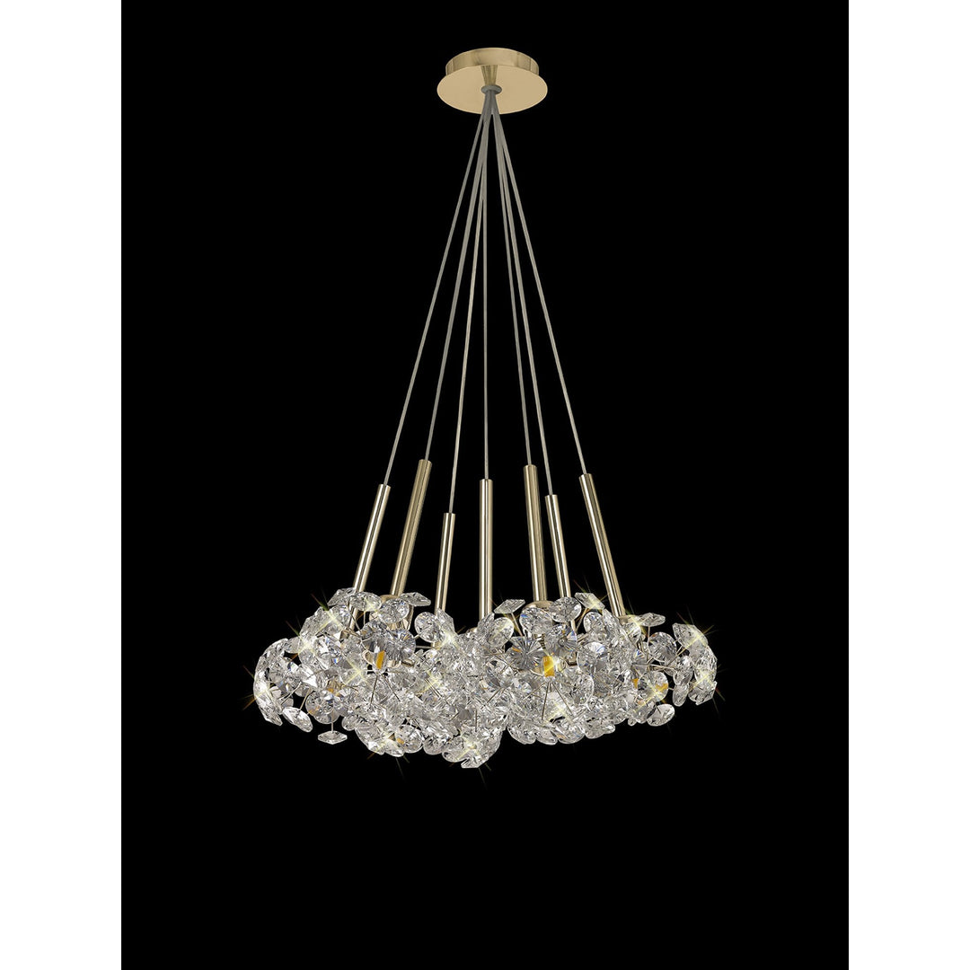 Nelson Lighting NLK08889 Paris  7 Light Cluster Pendant French Gold Crystal