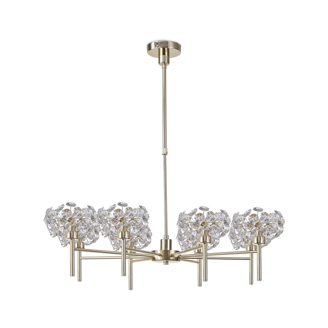 Nelson Lighting NLK08979 Paris  8 Light Pendant/Ceiling Light French Gold Crystal