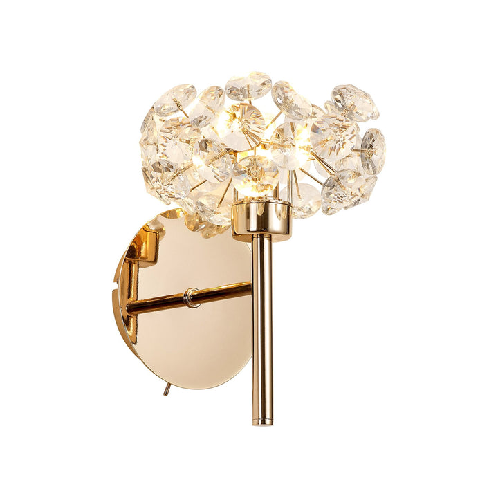 Nelson Lighting NLK08989 Paris 1 Light Wall Light French Gold Crystal