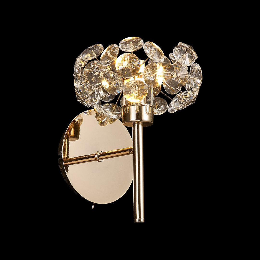 Nelson Lighting NLK08989 Paris 1 Light Wall Light French Gold Crystal