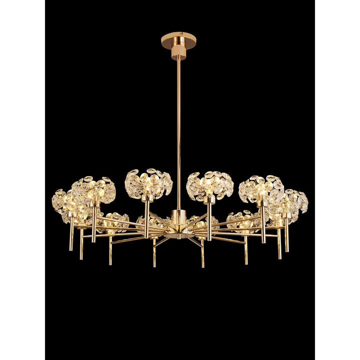 Nelson Lighting NLK09009 Paris 12 Light Pendant/Ceiling Light French Gold Crystal