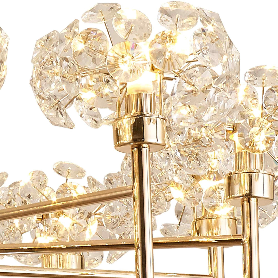 Nelson Lighting NLK09009 Paris 12 Light Pendant/Ceiling Light French Gold Crystal