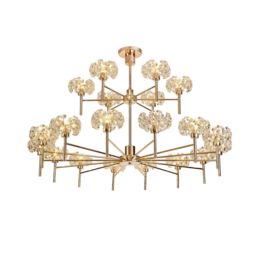 Nelson Lighting NLK09019 Paris 20 Light Chandelier French Gold Crystal