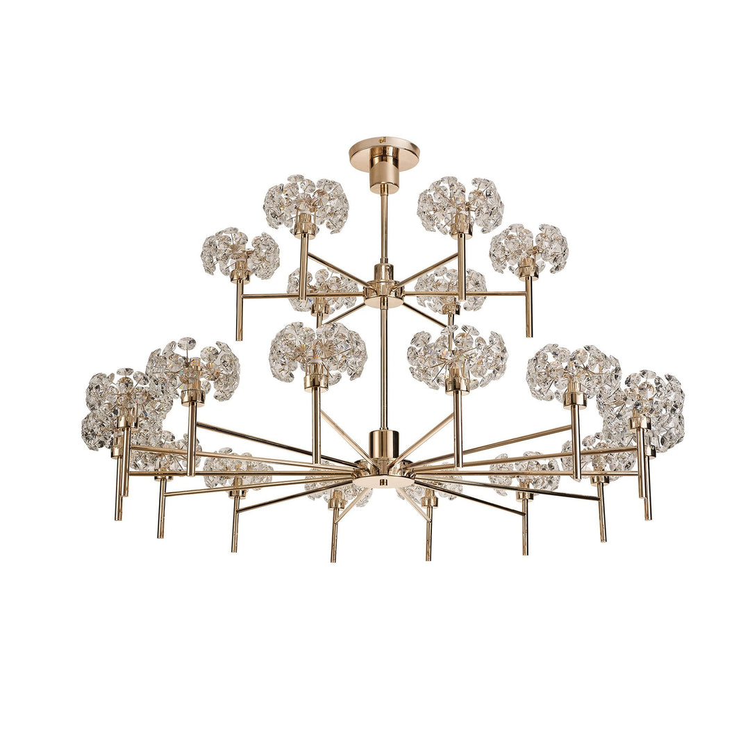 Nelson Lighting NLK09019 Paris 20 Light Chandelier French Gold Crystal