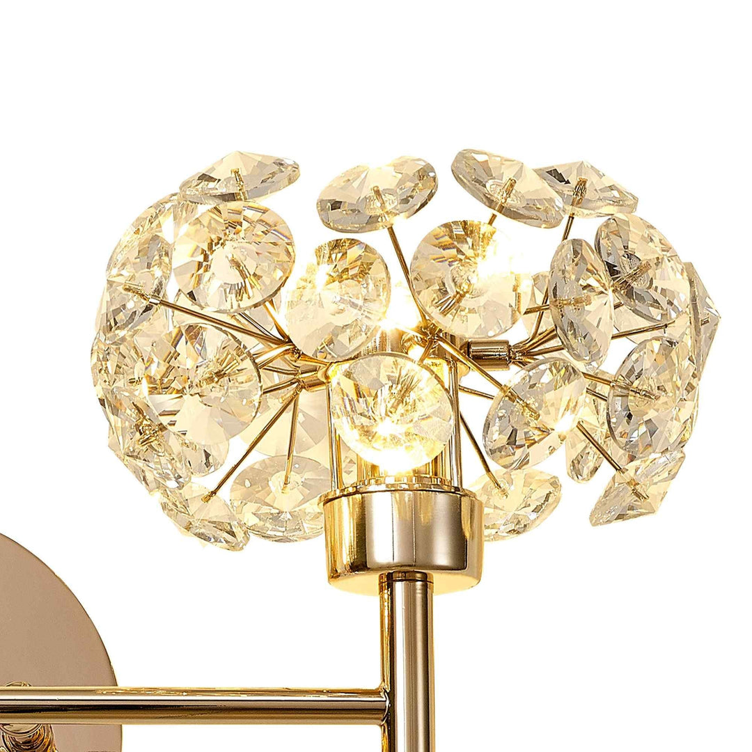 Nelson Lighting NLK09029 Paris 2 Light Wall Light French Gold Crystal