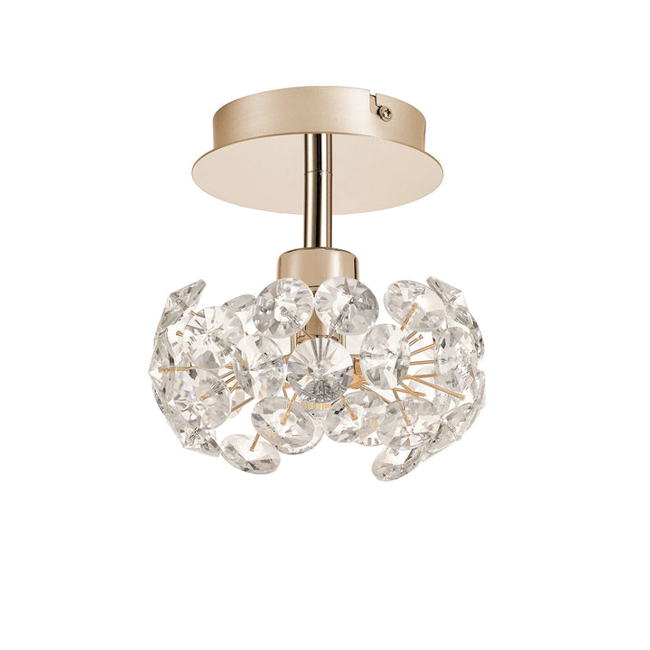 Nelson Lighting NLK13579 Paris  1 Light Flush Ceiling Light French Gold Crystal