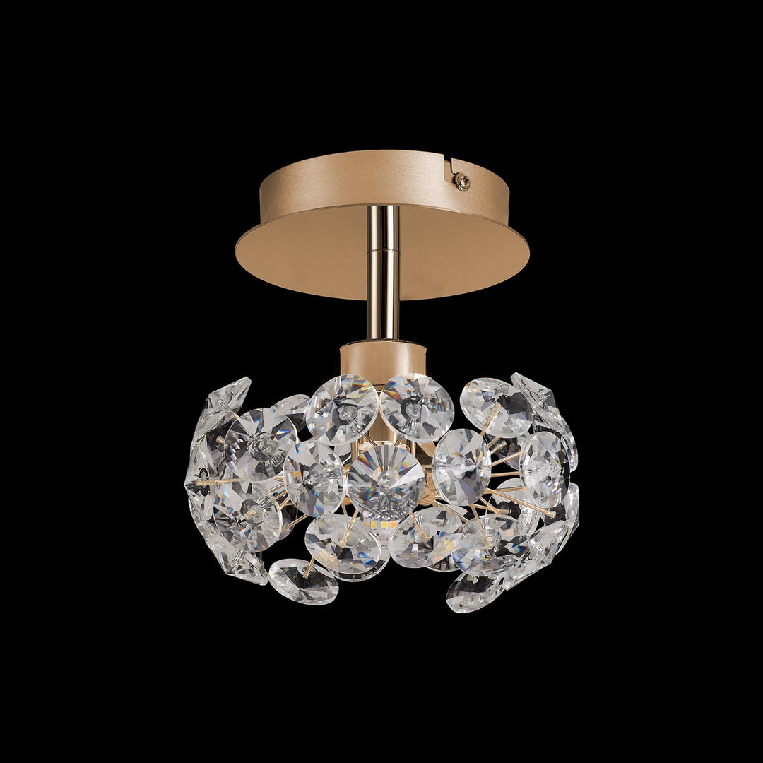 Nelson Lighting NLK13579 Paris  1 Light Flush Ceiling Light French Gold Crystal