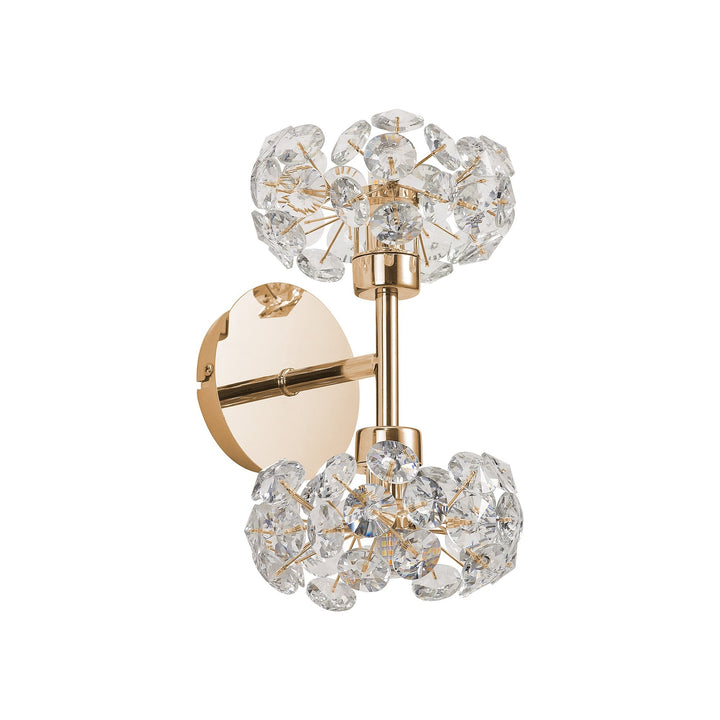 Nelson Lighting NLK13599 Paris2 Light Wall Light French Gold Crystal