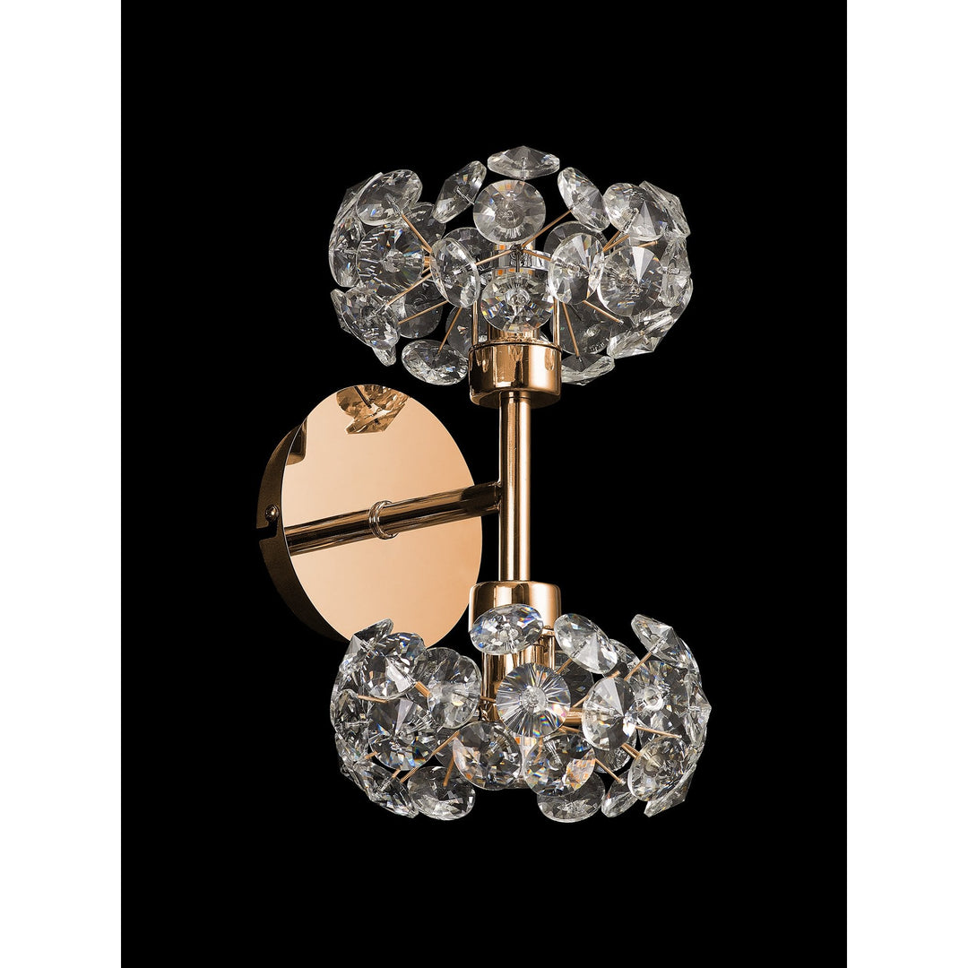 Nelson Lighting NLK13599 Paris2 Light Wall Light French Gold Crystal